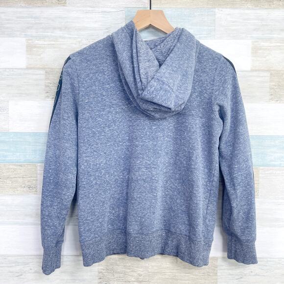 LEVIS Spellout Sleeve Hooded Sweatshirt Gray Full Zip Kangaroo Pocket Boys Large - Picture 4 of 5